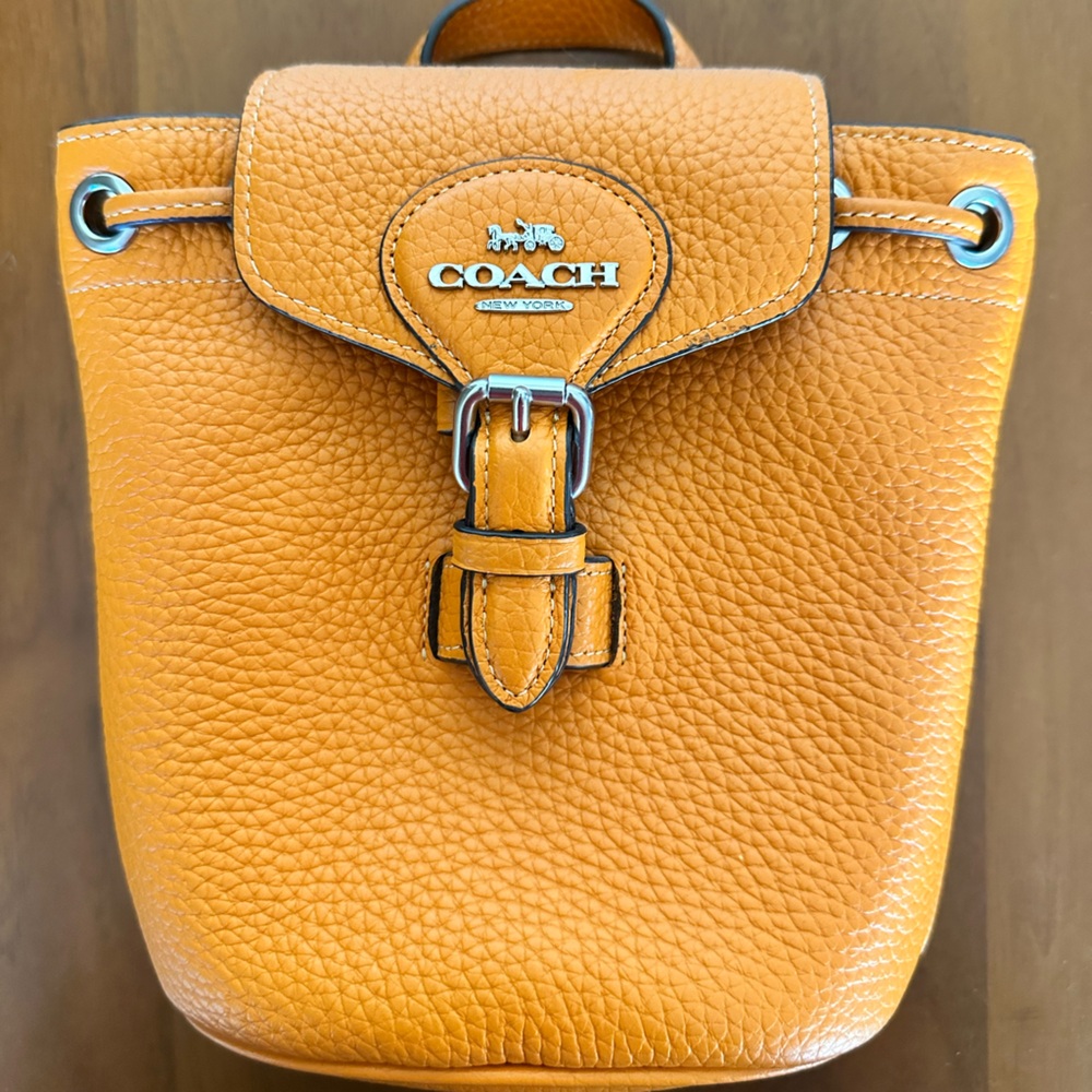 Coach Orange Leather mini backpack Women's Bag